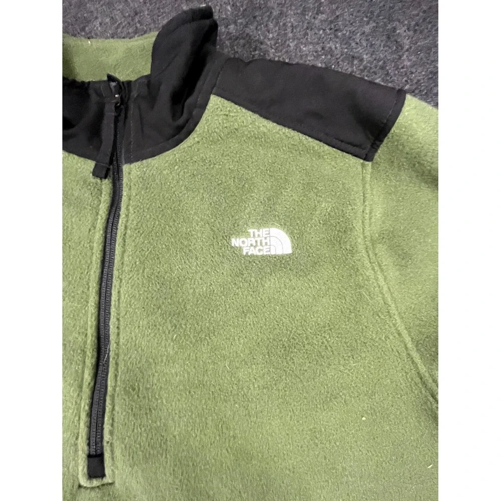 The North Face Alpine Polartec Jacket Mens Medium Olive Green Fleece Quarter Zip